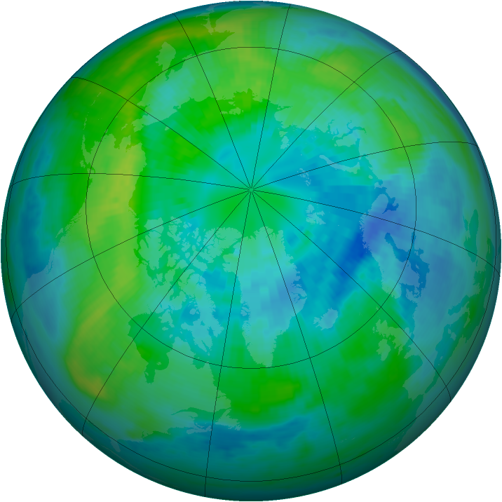 Arctic ozone map for 04 October 1985